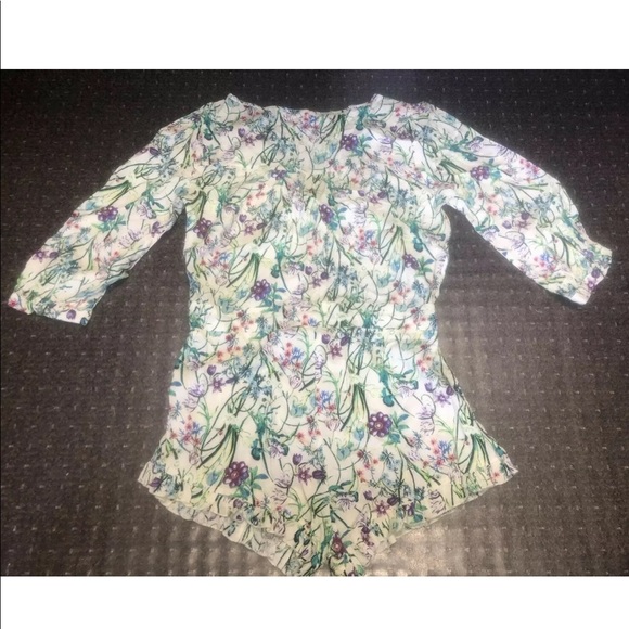 California Gypsy Floral Playsuit Romper Small NWOT - Picture 5 of 6